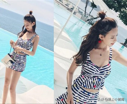 夏天来一波美的韩国分体小香风泳衣