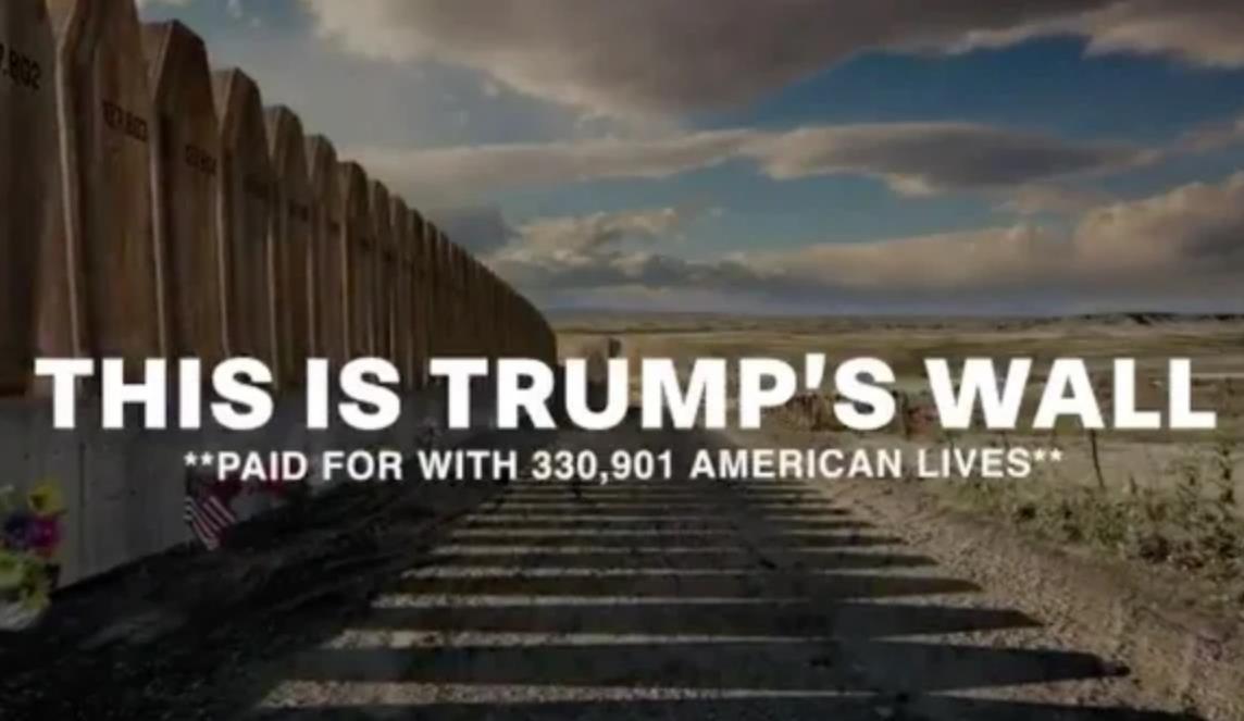 特朗普另类“边境墙”：超33万人因新冠死亡，死者墓碑排列成墙