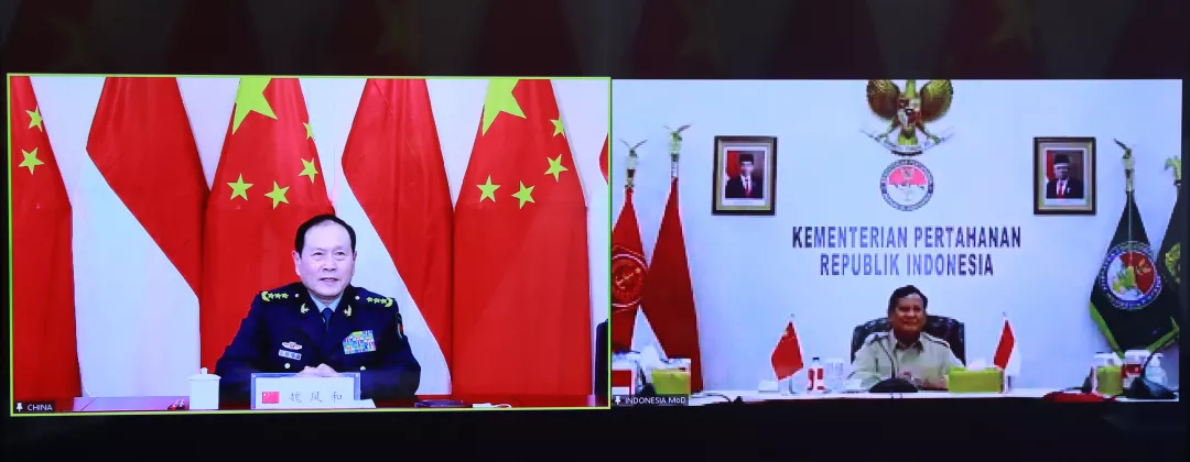 魏凤和同印度尼西亚国防部长视频通话